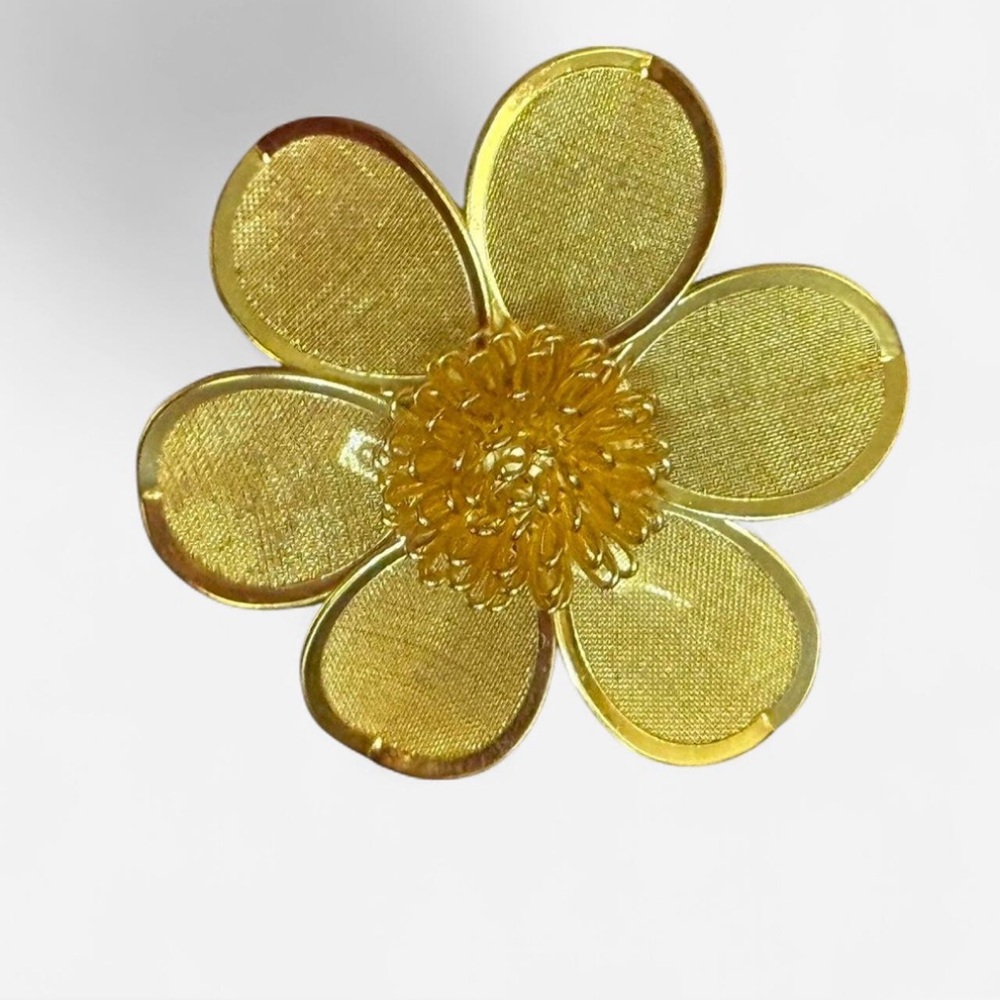 Gold Flower Brooch